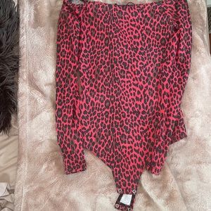 Red leopard bodysuit (never worn)